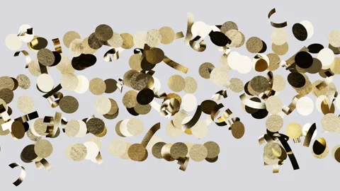 Dynamic abstract animation featuring metallic golden and dark textured shapes Stock Footage 341679658