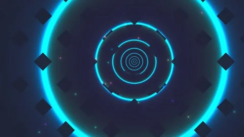 Dynamic abstract animation with glowing circles and shapes Stock Footage 339589983