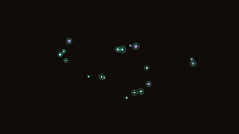Dynamic abstract animation of glowing particles moving and expanding on a d.. 스톡 동영상 343695468