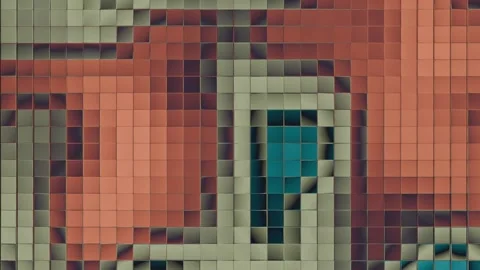 Dynamic  abstract animation. Mosaic animation composed of glass cubes and a  Stock Footage 324584355