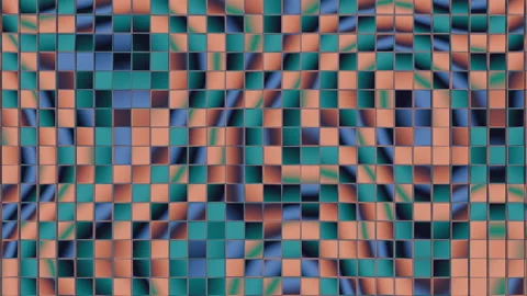 Dynamic abstract animation. Mosaic animation composed of glass cubes and a s Stock Footage 324584632