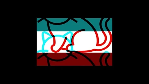 Dynamic abstract animation with vibrant glitch effects and bold lines over a Stock Footage 320982567