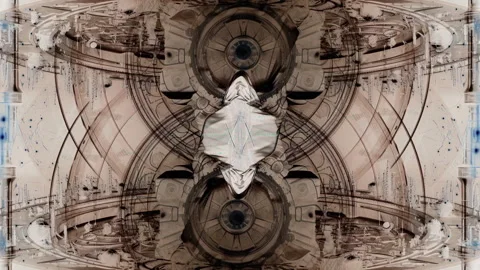 Dynamic Abstract Art Pattern with Complex Symmetrical Structures and Indust.. Stock Footage 311507511