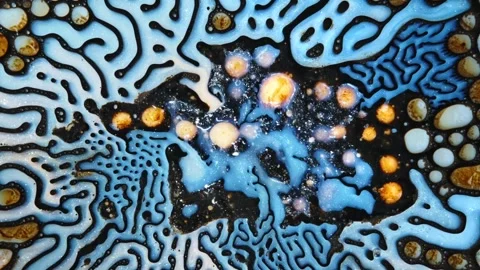 Dynamic abstract art showcasing vibrant shapes and colors Video stock 320388133