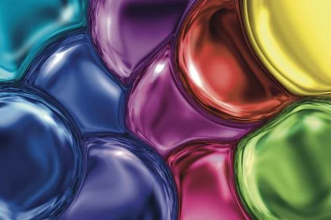 Dynamic abstract artwork - glossy fluid textures in vibrant multicolor palette Stock Illustration