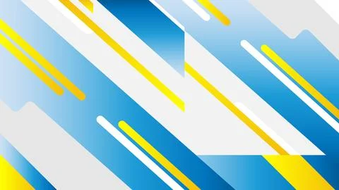 Dynamic Abstract Background With Blue, Yellow, and White Geometric Patterns Stock Illustration
