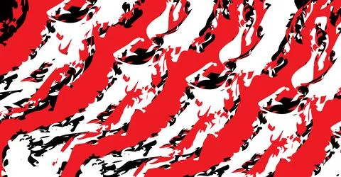 Dynamic abstract background with bold red white and black brush strokes and Stock Illustration