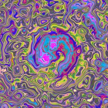 Dynamic abstract background with colorful waves and angry demon in the middle Stock Illustration