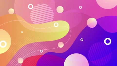 Dynamic abstract background with colorful wavy shapes and geometric elements Stock Footage 311608444