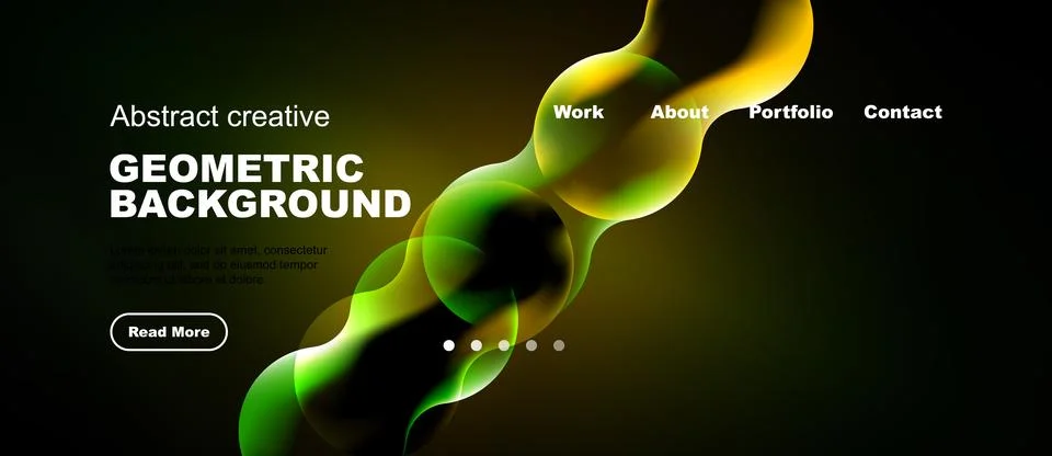Dynamic abstract background features flowing shapes, vibrant colors, text Stock Illustration