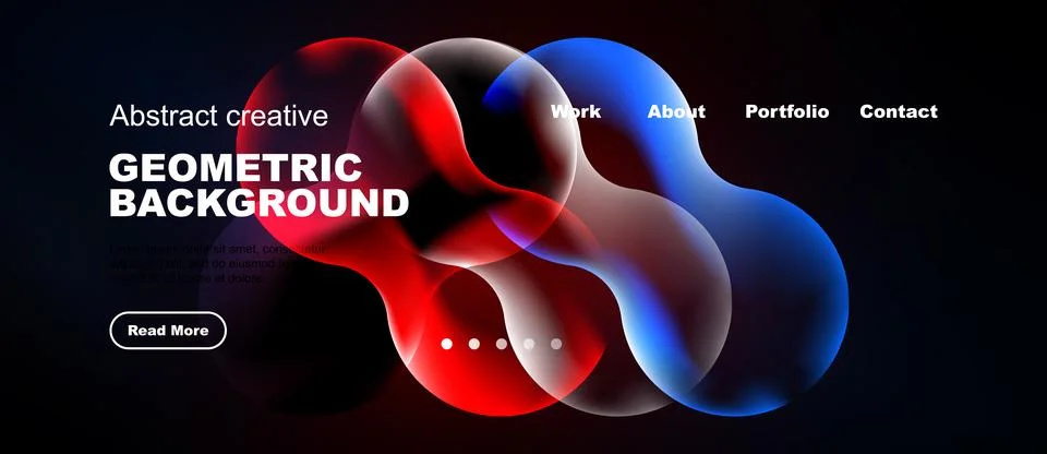 Dynamic abstract background features vibrant red, blue shapes. Modern design Stock Illustration