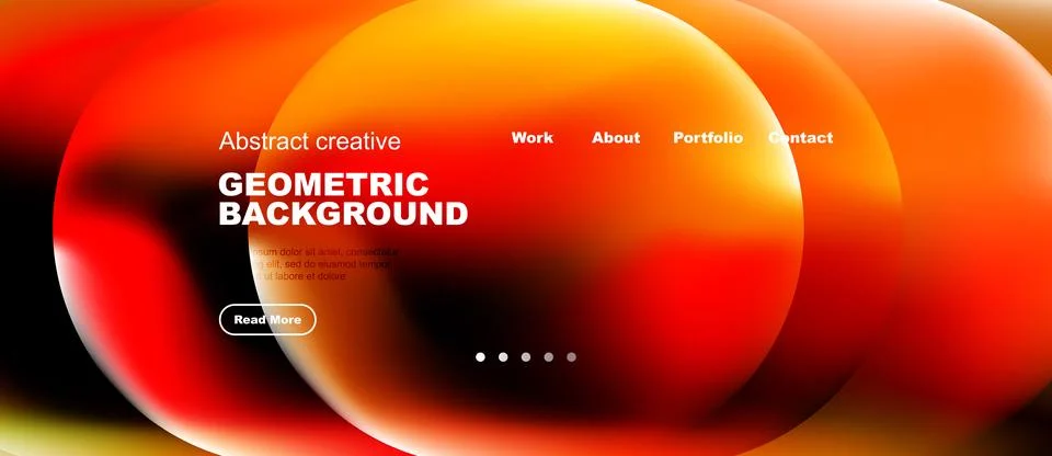 Dynamic abstract background features vibrant orange, yellow gradients. Circul Stock Illustration