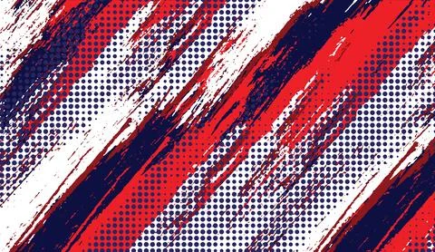 Dynamic abstract background featuring bold brush strokes in red and navy blue Stock Illustration