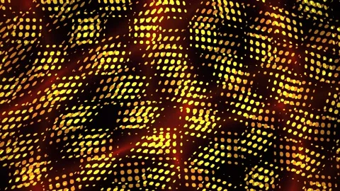 Dynamic Abstract Background Featuring Glowing Golden Grid Patterns and Puls.. Stock Footage 341805777