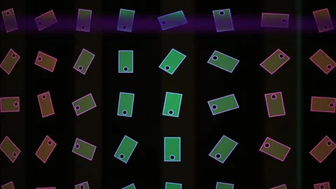 Dynamic Abstract Background with Floating Colorful Rectangular Shapes and G.. Stock Footage 340525505