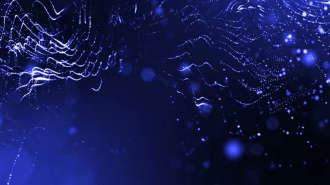 Dynamic abstract background of glowing particles with shining bokeh sparkles Stock Footage 95221306