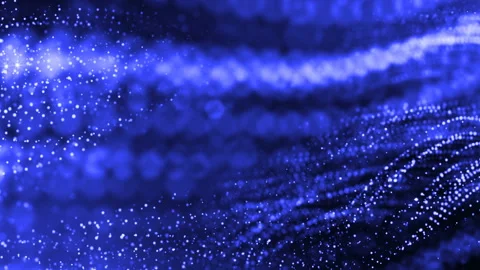 Dynamic abstract background of glowing particles with shining bokeh sparkles Stock Footage 95221626