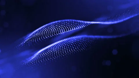 Dynamic abstract background of glowing particles with shining bokeh sparkles Stock Footage 95221805