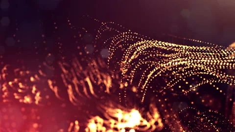 Dynamic abstract background of glowing particles with shining bokeh sparkles Stock Footage 95225307