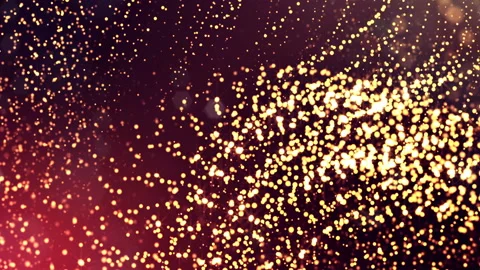 Dynamic abstract background of glowing particles with shining bokeh sparkles Stock Footage 95225589