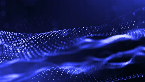 Dynamic abstract background of glowing particles with shining bokeh sparkles Stock Footage 95226535