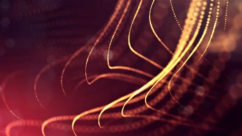 Dynamic abstract background of glowing particles with shining bokeh sparkles Video stock 95227242