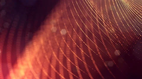 Dynamic abstract background of glowing particles with shining bokeh sparkles Video stock 95227401