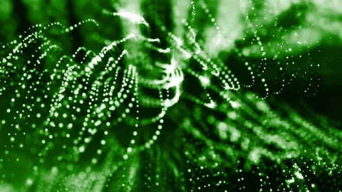 Dynamic abstract background of glowing particles with shining bokeh sparkles Stock Footage 95228243