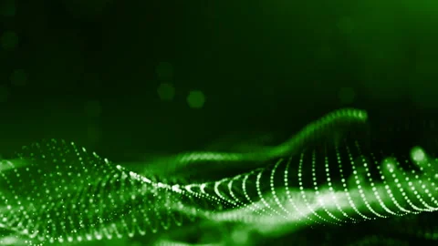 Dynamic abstract background of glowing particles with shining bokeh sparkles Stock Footage 95231985