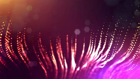 Dynamic abstract background of glowing particles with shining bokeh sparkles Stock Footage 95236629