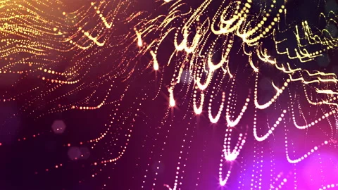 Dynamic abstract background of glowing particles with shining bokeh sparkles Stock Footage 95237335