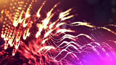 Dynamic abstract background of glowing particles with shining bokeh sparkles Stock Footage 95239486