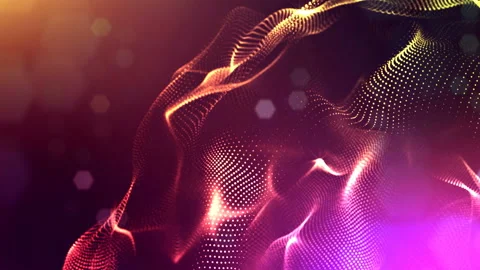 Dynamic abstract background of glowing particles with shining bokeh sparkles Stock Footage 95242066