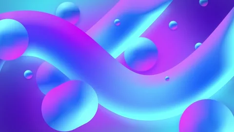 Dynamic Abstract Background with Gradient Waves and Floating Spheres Stock Footage 335080559