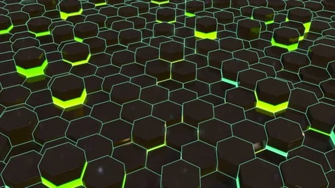 Dynamic abstract background with hexagons. Seamless loop. 動画素材 126055613