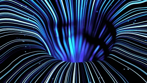 Dynamic abstract background of lines of different colors form a funnel shape Stock Footage 161005562