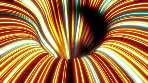 Dynamic abstract background of lines of different colors form a funnel shape Stock Footage 161005563