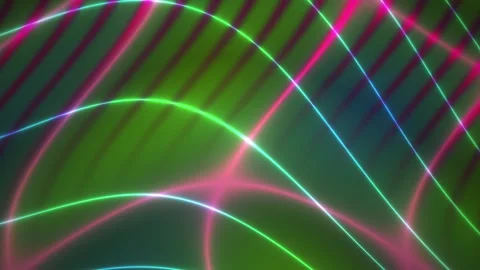Dynamic Abstract Background with Neon Glowing Wave Lines and Light Effects. Stock Footage 334520042