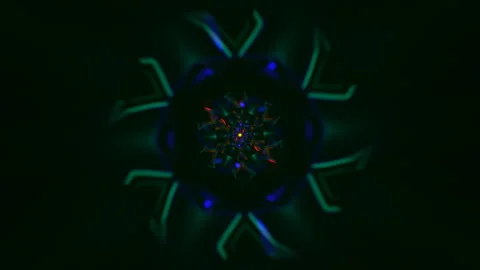 Dynamic abstract background with strobe lights and evolving geometry Stockbeeldmateriaal 327443070