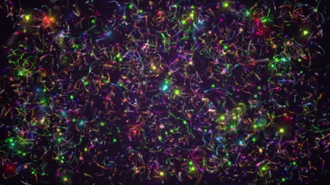 Dynamic Abstract Background with Vibrant Colorful Light Streaks and Particles Stock-Footage 309876542