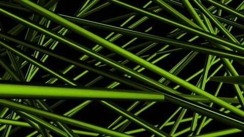 Dynamic abstract background with vibrant green rods interweaving in a modern, te Stock Footage 321395335