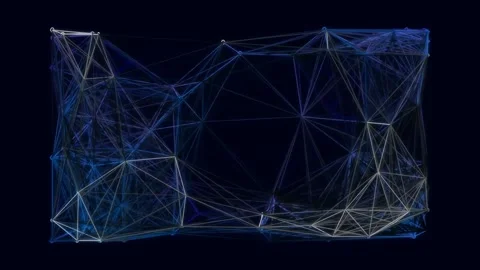 Dynamic abstract blue futuristic data connection network pattern background Stock Footage 342158642
