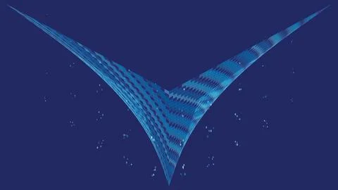Dynamic abstract blue geometric pattern forming a vshape with textured deta.. イラスト素材