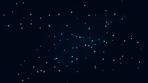 Dynamic abstract blue particle data stream visualization background technolog Stock Footage 346006494