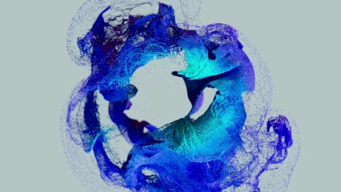 Dynamic Abstract Blue Particle Swirl Stock Footage 310825471