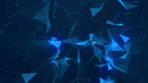 Dynamic Abstract Blue Polygon Network with Modern Geometrical Shapes Stock Footage 341780509