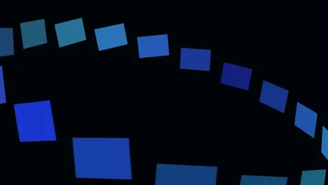 Dynamic Abstract Blue Squares Animation on Dark Background Modern Digital T.. Stock Footage 343695020
