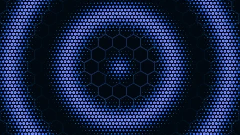 Dynamic abstract blue technology background with hexagonal grid and circula.. Stock Footage 336836349