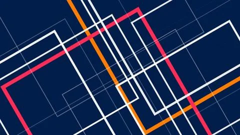 A dynamic abstract blueprint-like composition of grid lines, frames, and bo.. 스톡 일러스트