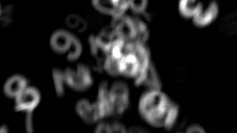 Dynamic abstract bokeh numbers swirl in a futuristic dark data stream, creating 스톡 동영상 314887119